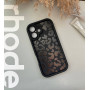 Чорний протиударний чохол з леопардовим принтом на iPhone 16